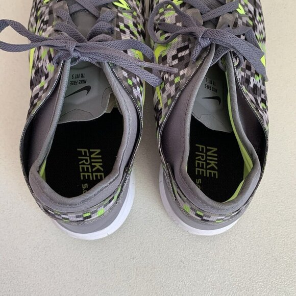 Nike Rare Free 5.0 TR Fit Mesh 704695 Womens 11 Gray Digital Yellow Swoosh comfy - Picture 6 of 12
